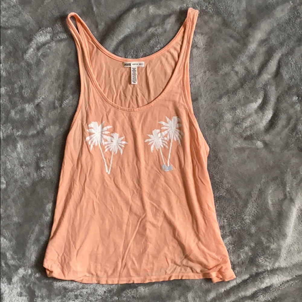 VS Pink Coral Palm Tree Tank Top